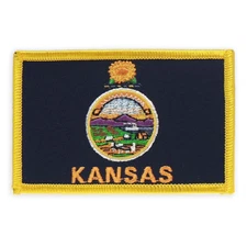 PinMart's Embroidered US State Flag Patch- Kansas Flag