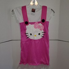 Hello Kitty Halloween Costume Girls Medium 8-10 Dress Headpiece Belt EUC