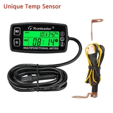 Runleader Hour Meter Tachometer Temperature Gauge SVC/JOB Timer for Snowmobile