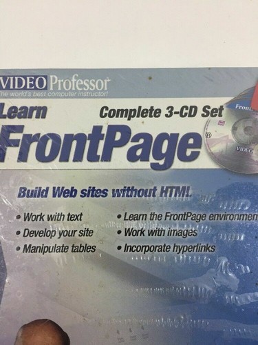 Video Professor - Learn FrontPage PC CD-Rom Software 3-CD Disc Set (New Sealed) - Picture 2 of 12
