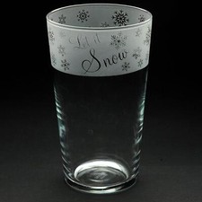 Weihnachten Bier Pint Glas handgeätzt Deko Urlaub Let It Snow trinken Geschenk