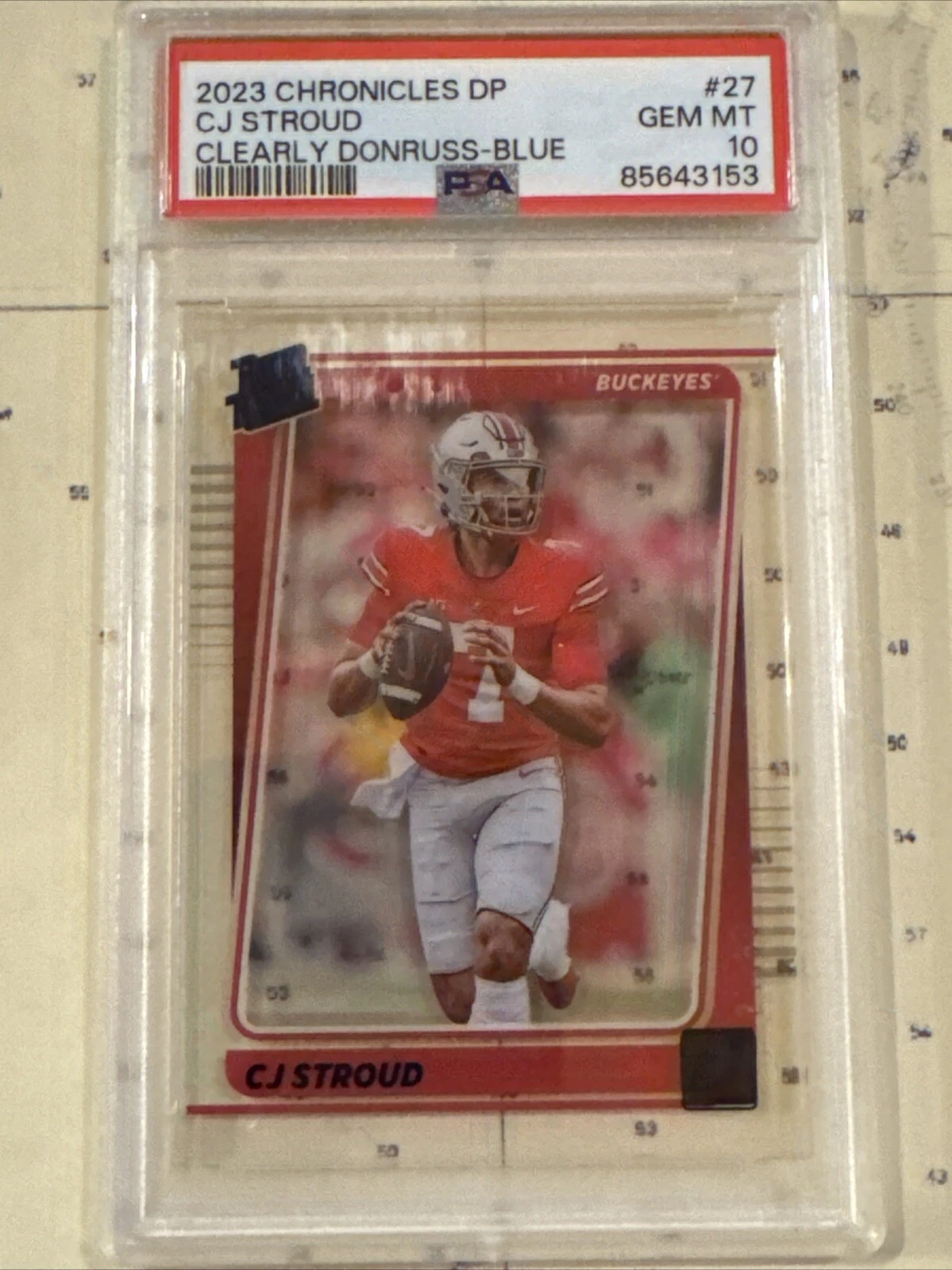 CJ Stroud Panini Chronicles Draft Picks Clearly Donruss #27 Blue