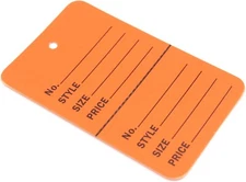 600 Perforated Tags Price Sale 1 ¼ x 1 ⅞” Two Part Orange Unstrung Tag Small