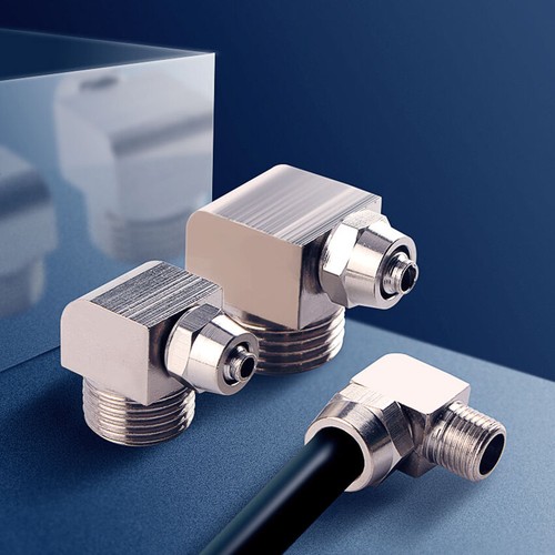 Male Thread x Push-on Fittings Elbow Quick Adapter for Air Tube Hose Ø 4mm-12mm - Picture 2 of 26