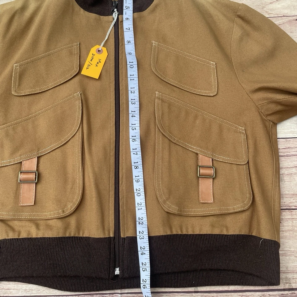 Abrigo Chaqueta Bombardero Vintage Sterlingwear of Boston Duck Lona Talla M Marrón Nuevo Foto 4 de 4