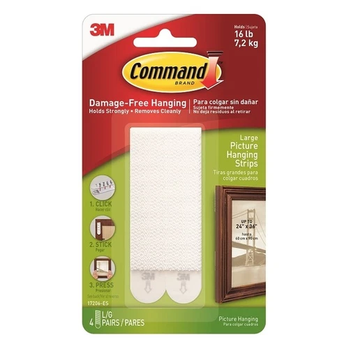 3M COMMAND | Large Adhesive Strips 17206 | Damage Free Picture Wall Hanging