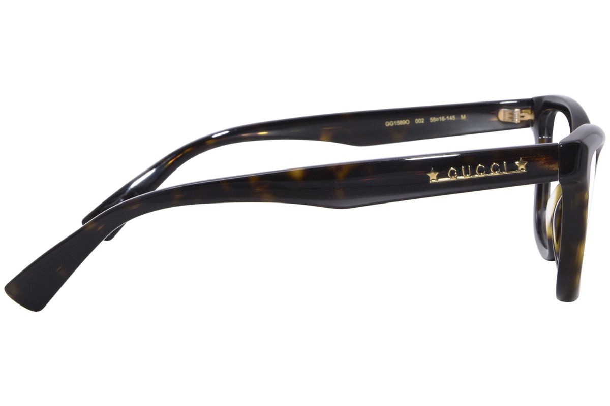 Gucci GG1589O 002 Eyeglasses Frame Women's Havana Full Rim