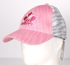 Team Canada Ice Hockey Pink Snapback Adjustable Hat Hockey Lace World Juniors