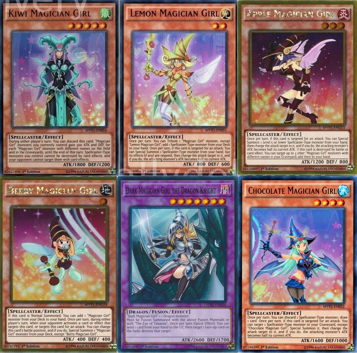 Yugioh Dark Magician Girl Deck - Lemon - Kiwi - Chocolate - 55