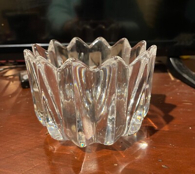 ORREFORS  ''CROWN'' Heavy Crystal Bowl ~ Signed