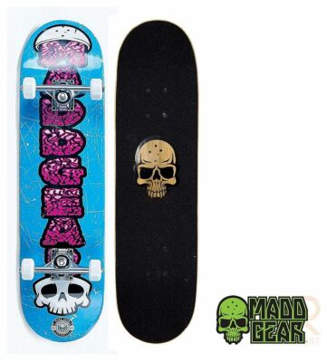 NEW MADD GEAR SKATEBOARD COMPLETE 7-PLY MAPLE DECK OUTDOOR SPORTS! BRAIN / BLUE!