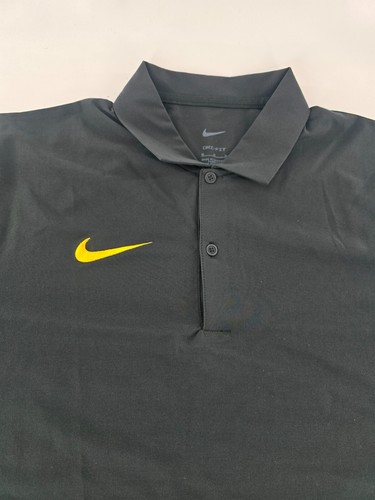 Mens Nike Black Gold Golf Polo Size Medium M New Dri Fit On Field Apparel - Picture 2 of 9