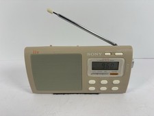 Sony Liv Portable 4-Band TV Weather FM AM Clutch Radio ICF-M410V TESTED WORKS