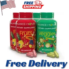 2 Pack, 90 Fruits and 90 Veggies  Whole Food Supplement  Superfood