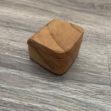 VTG Tiny Wooden Trinket Ring Box ~1.75x1.75x1.5? Signed Edder