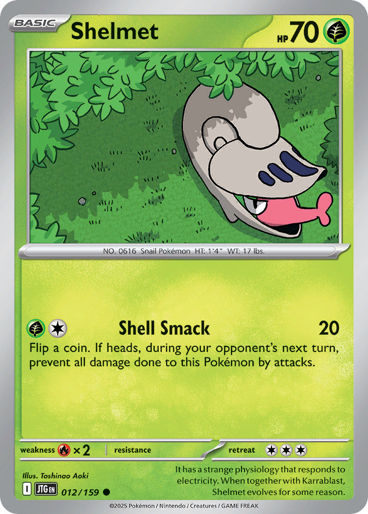 Shelmet 012/159 Common Journey Together Pokemon Near Mint