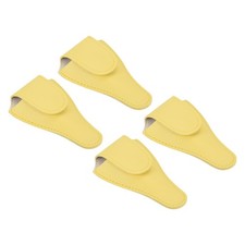 4Pcs 4.5"x2.6" PU Leather Embroidery Scissors Sheath Cover, Light Yellow