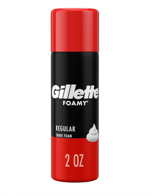 Gillette FOAMY Regular Shave Foam Cream 2 oz Travel Size 1 Pack