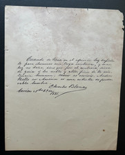 Eduardo Blanco Note Andres Bello 100 Anniversary (1881 Facsimil)