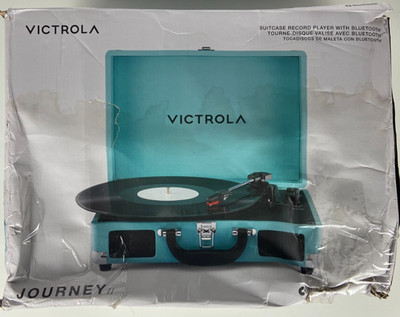 Victrola Journey II 2 (2025 Model)   Bluetooth Suitcase Record Player Teal Blue