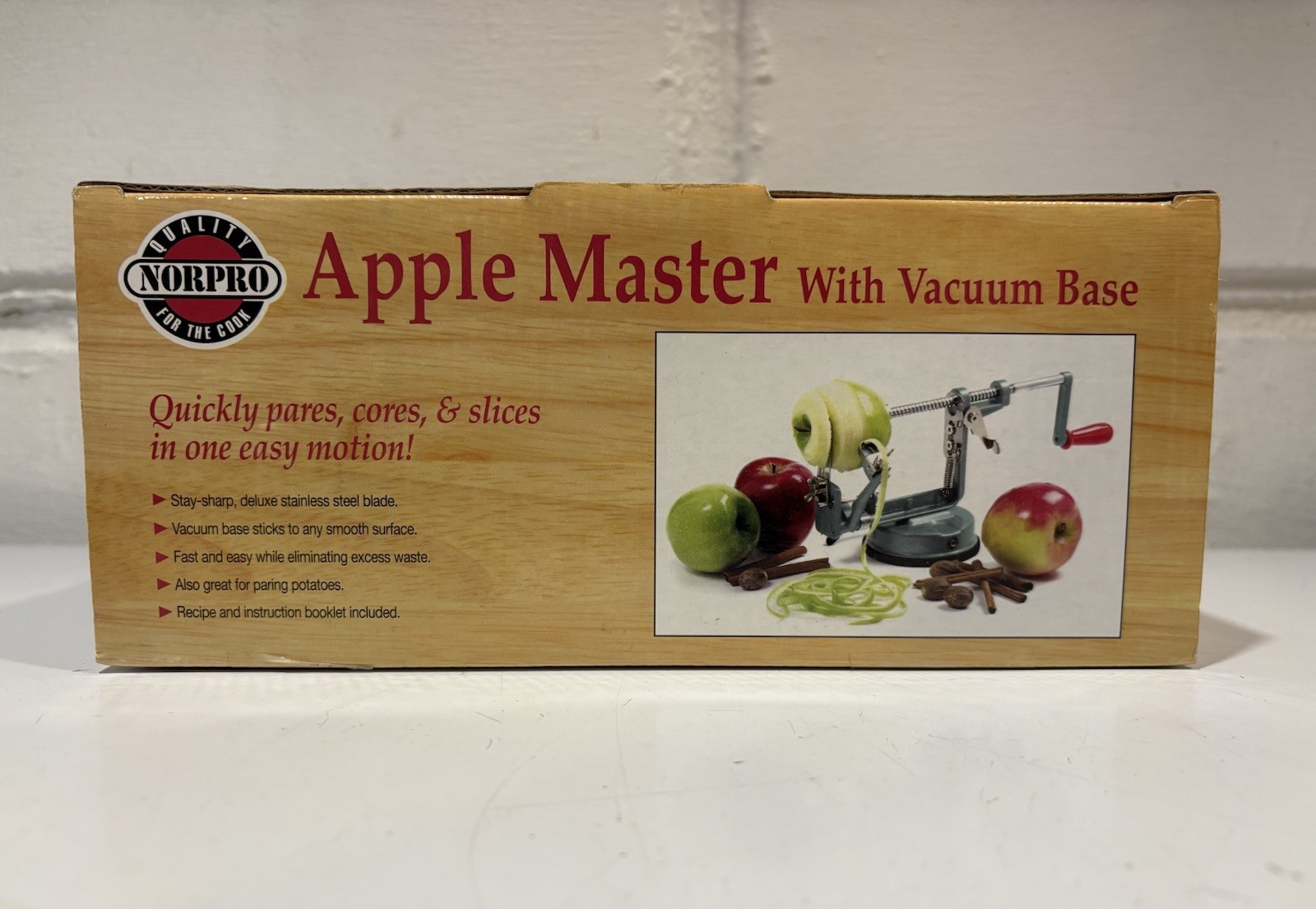 NEW Norpro Apple Master Peeler Parer Slicer & Corer w Blade 866 Vacuum Base Teal