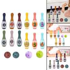 Plastic Kids Bowling Set Includes 6 Colorful Pins and 2 Balls for Indoor Outdoor