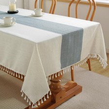 Alsoo Table Cloth Rectangle Table, Cotton Linen Tablecloth Waterproof, Boho R...