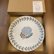Makoto Kagoshima Pivoine Dessert Plate 18.5cm Gold Trim Floral Art Japan Rare