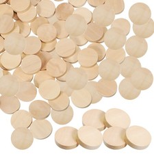 100Pcs Wooden Pieces for Crafts Unfinished Wood Rounds Durable Smooth Texture