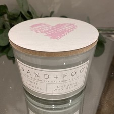 ✨ SAND AND FOG  340g/12oz  * White Flowers* 2 WICK SOY CANDLE NEW