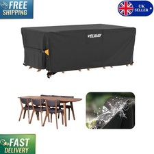 Heavy-Duty Black Outdoor Cover for Patio Dining Set - Weatherproof & Secure