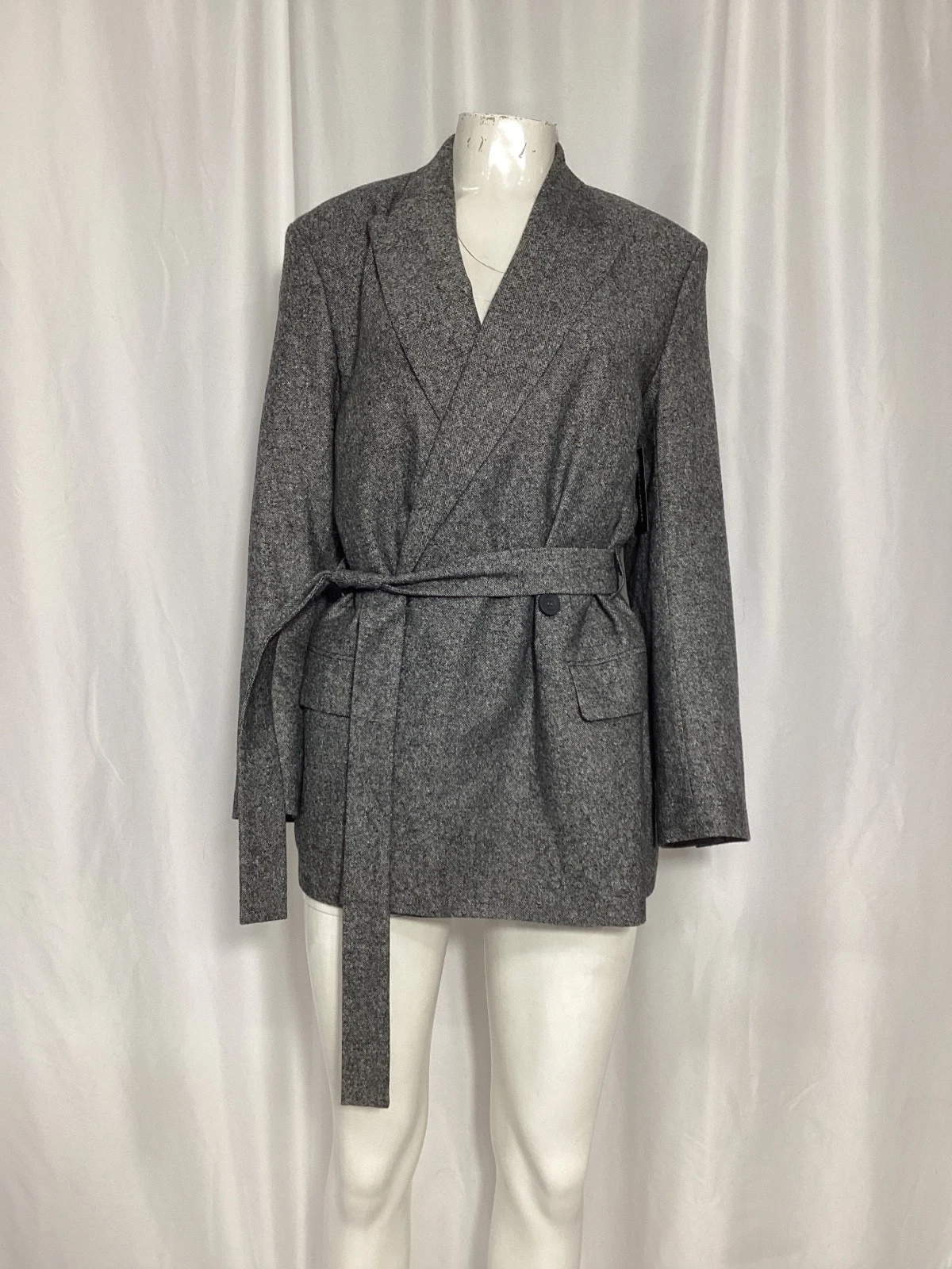 Blazer doppiopetto con cintura Acne Studios in lana donna grigio taglia 32