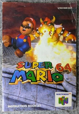Super Mario 64 Instruction Manual Original N64 Booklet 1996 Nintendo Authentic