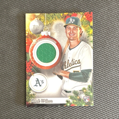 Topps 2025 Holiday Mega Baseball Jacob Wilson PR-JW RC Player Relic A's