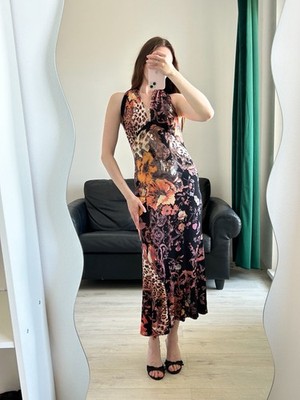 Roberto Cavalli Vintage 2005 Open Back Halter Dress