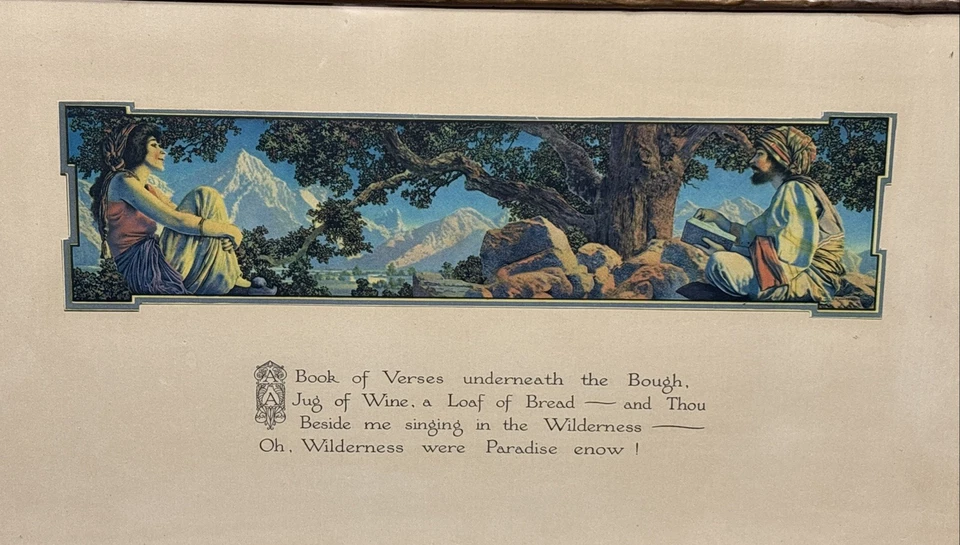 Antique 1918 Maxfield Parrish "Rubaiyat" Volchrome Print CA Crane Gilt Framed - Image 3 of 4