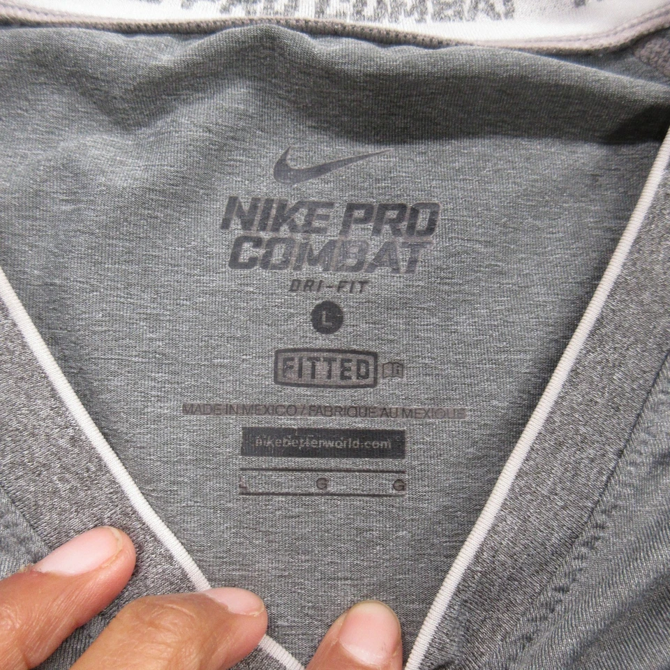 Nike Pro Combat Dri-FIT Shirt Mens Large Athletic Fitted Performance Tee Top - Image 4 of 4