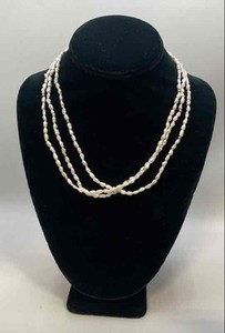 14k Gold Freshwater Pearl With Spacer Beads Strand Necklace