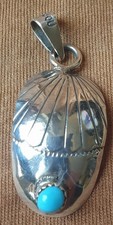 Anhänger mit 1 Türkis, 925% Silber, Indianerschmuck