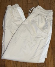 Women  s Medium Nike Beige/White Stripe Windbreaker Track Pants