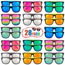 Neon Party Sunglasses,28 Pack 7 Colors Bulk Sunglasses for Adults and Teens,8...