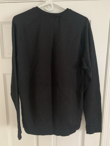 Lululemon Engineered Warmth Long Sleeve Crew Mens Black Pullover Shirt *SEE PICS - Picture 7 of 10