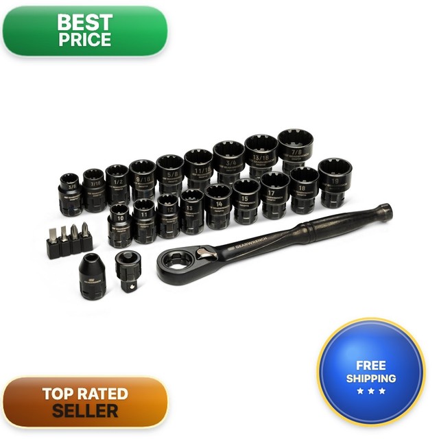 GEARWRENCH GWX6PT25 3/8-Inch Drive Pass-Thru Set, 25-Piece