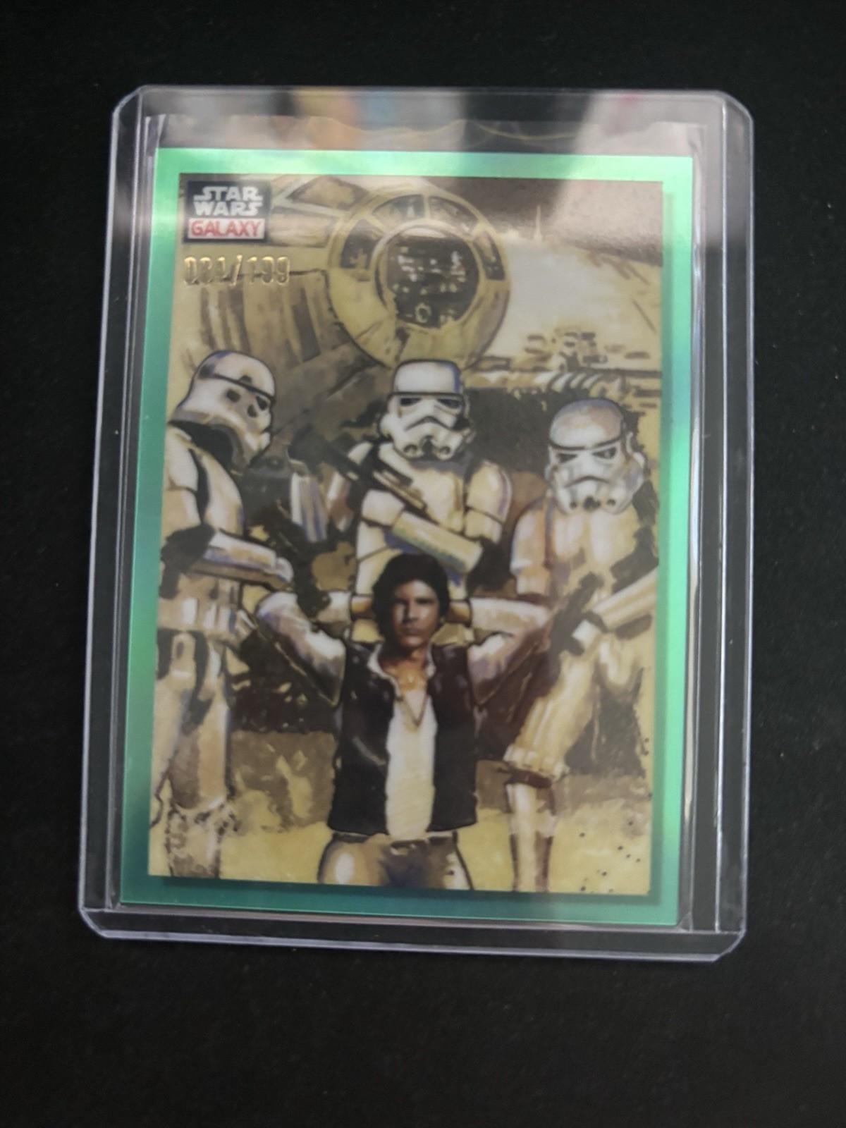 The Captain Captured 2023 Topps Chrome Star Wars Galaxy Aqua Parallel /199 ML