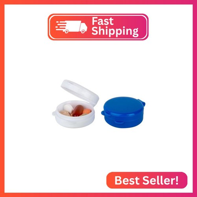 #ad EZY DOSE Daily Round Pocket Pharmacy Portable On The Go Pill Box Organizer an $5.11