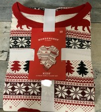 Wondershop Kids Christmas Fair Isle Pajamas Unisex Size 10