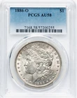 1886 O Morgan Silver Dollar PCGS AU 58