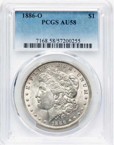 1886 O Morgan Silver Dollar PCGS AU 58