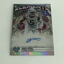 2023 Bowman Best U Elements of the Game Jared Verse Auto Silver /75 ETGA-JV 🔥🏈