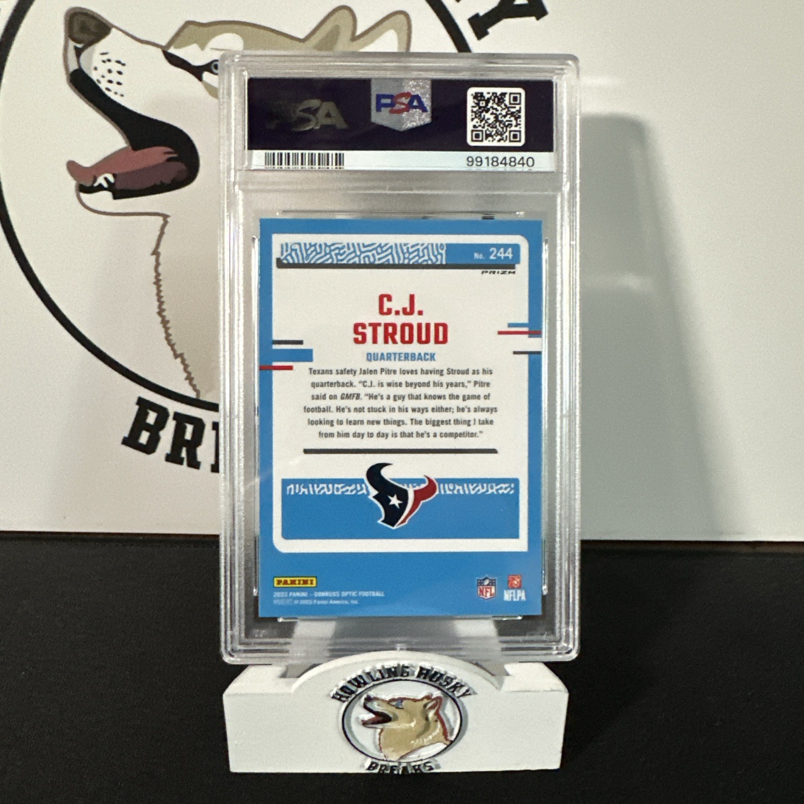 2023 Panini Donruss Optic CJ Stroud RC #244 Holo Prizm PSA 10 TEXANS view 4